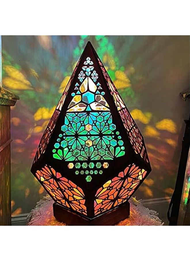 Bohemian Wood Floor Lamp: 3D Polar Star, Large Retro Geometric Decorative Lamp for Party, Holiday, Wedding, Courtyard, Home Decor  - Image 1