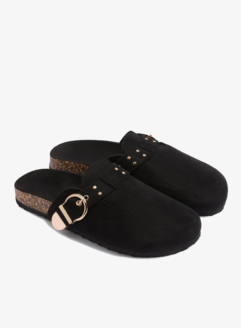 Matalan Black Buckle Closed Toe Sandals