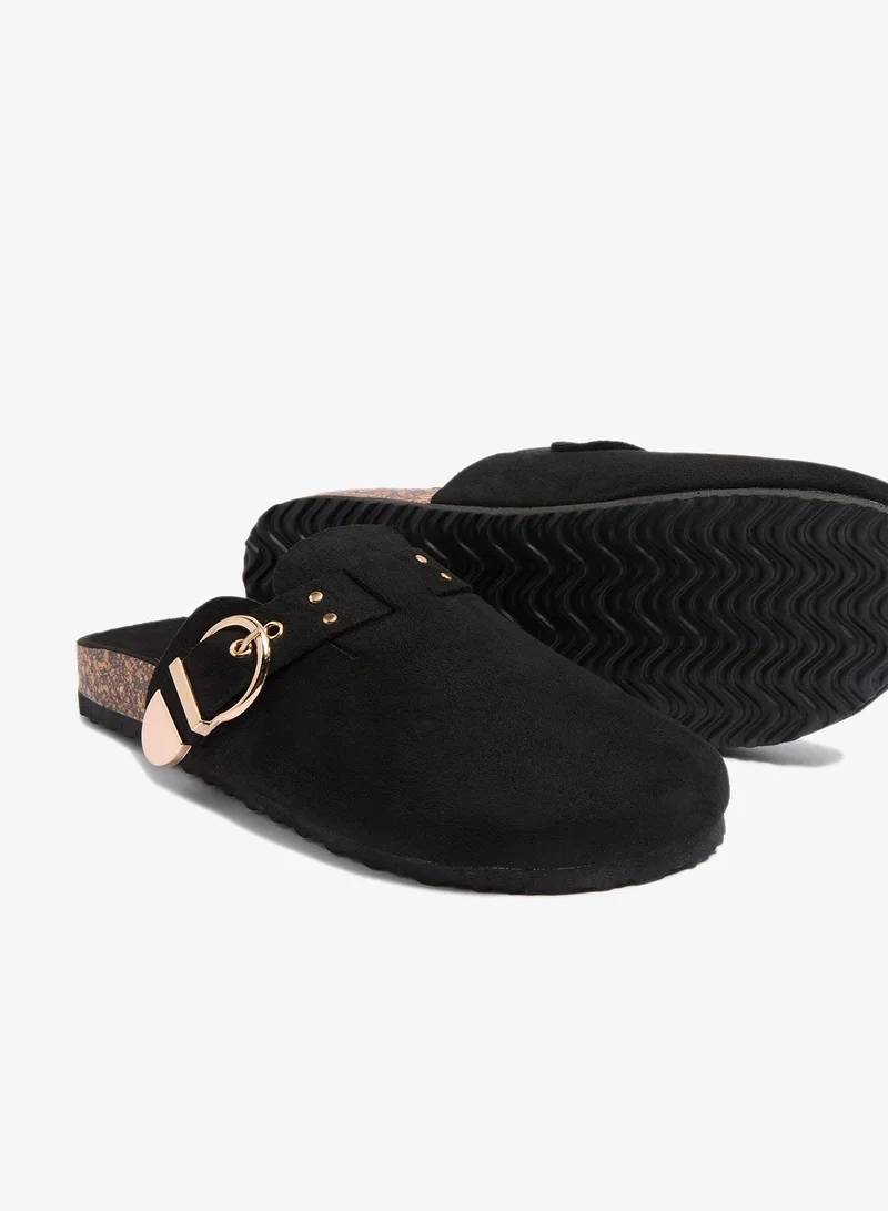 Matalan Black Buckle Closed Toe Sandals