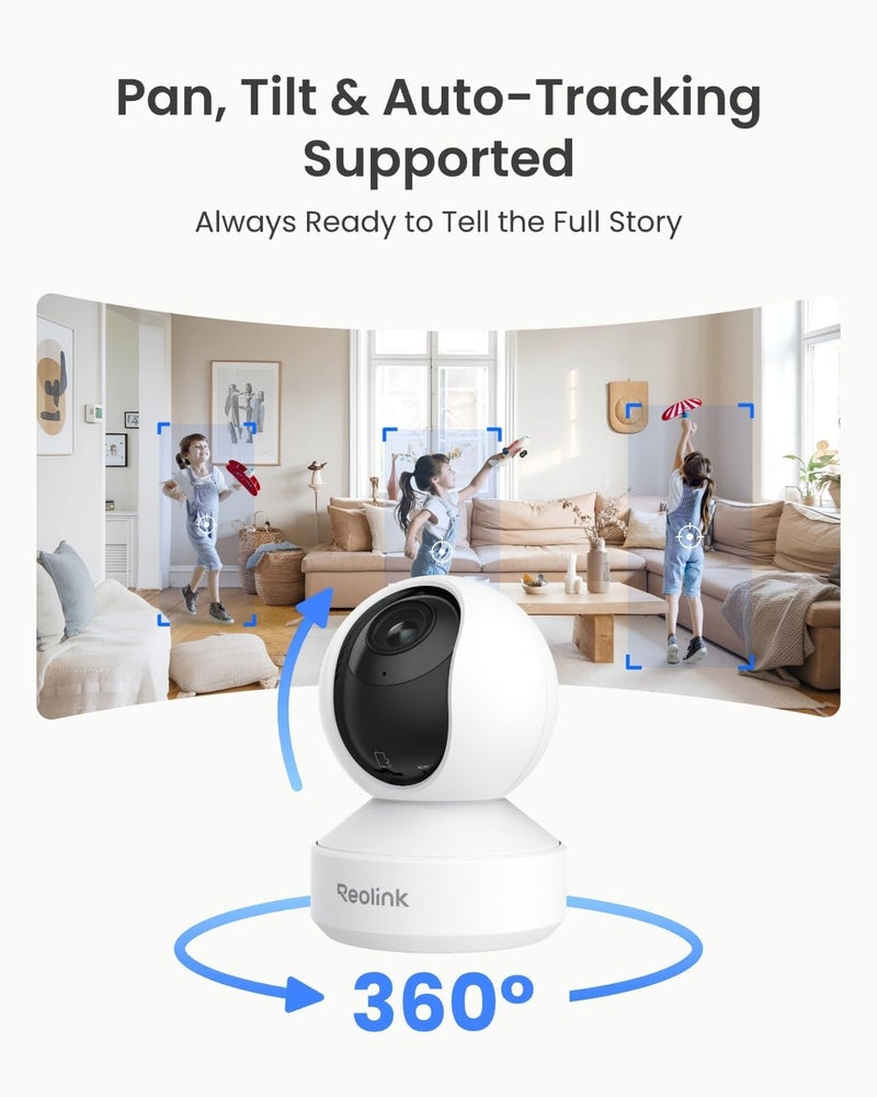 REOLINK 4K Indoor Camera with 3X Optical Zoom, Pet Camera, Baby Monitor, Crying Sound Detection, Privacy Mode, Human/Pet Auto Tracking, 2.4/5GHz WiFi 6 Home Security Camera, 8MP Night vision, E1 Zoom - Image 3
