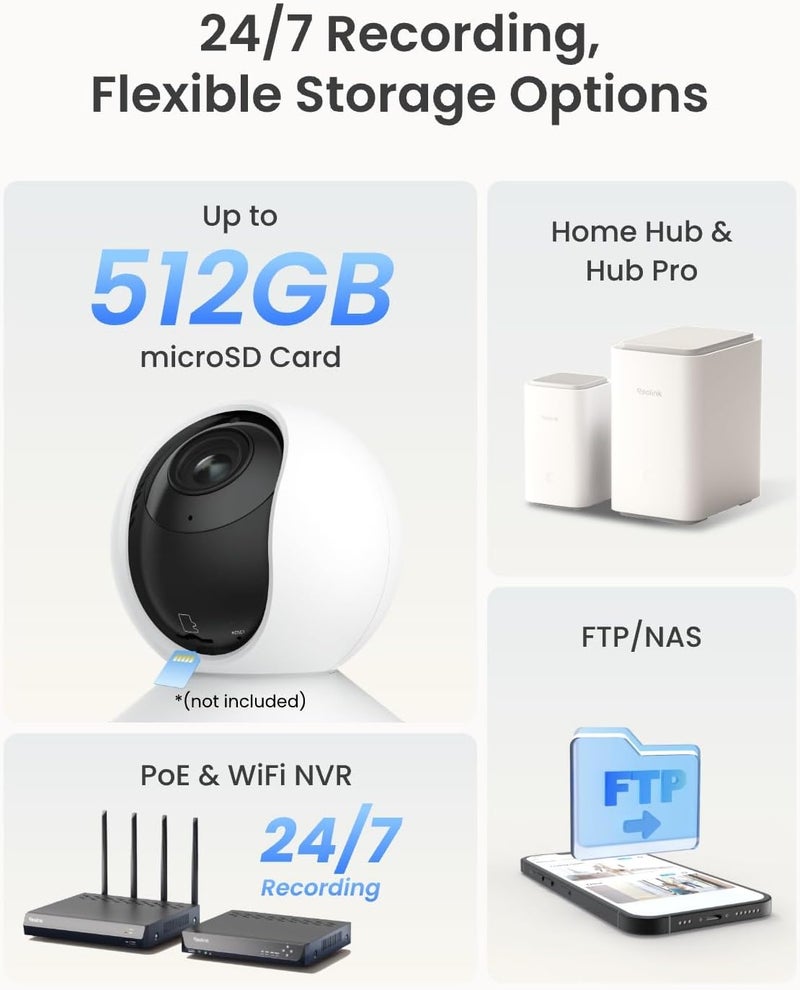 REOLINK 4K Indoor Camera with 3X Optical Zoom, Pet Camera, Baby Monitor, Crying Sound Detection, Privacy Mode, Human/Pet Auto Tracking, 2.4/5GHz WiFi 6 Home Security Camera, 8MP Night vision, E1 Zoom - Image 5