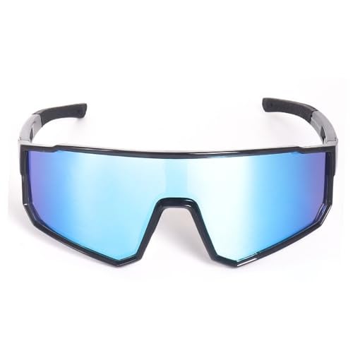 Dervin One Piece Shield Sports Oversized Visor Polarized Sunglasses for Men Women, Outdoor Cycling Hiking Fishing Sunglasses (Mirror Blue) - Image 2
