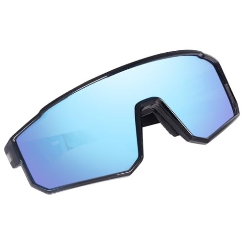 Dervin One Piece Shield Sports Oversized Visor Polarized Sunglasses for Men Women, Outdoor Cycling Hiking Fishing Sunglasses (Mirror Blue) - Image 3