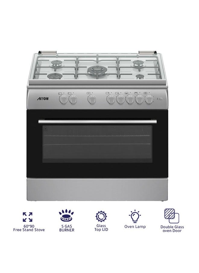 Arrow 5 Burner Hob - Oven & Grill - Full Safety - 90x60 cm - Made in Egypt - RO-9060GSF  - Image 5