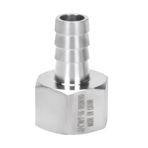 DERNORD 58 Barbed Hose x 34 NPT Female Home Brew Fitting 304 Stainless Steel Pack of 2 - Image 3