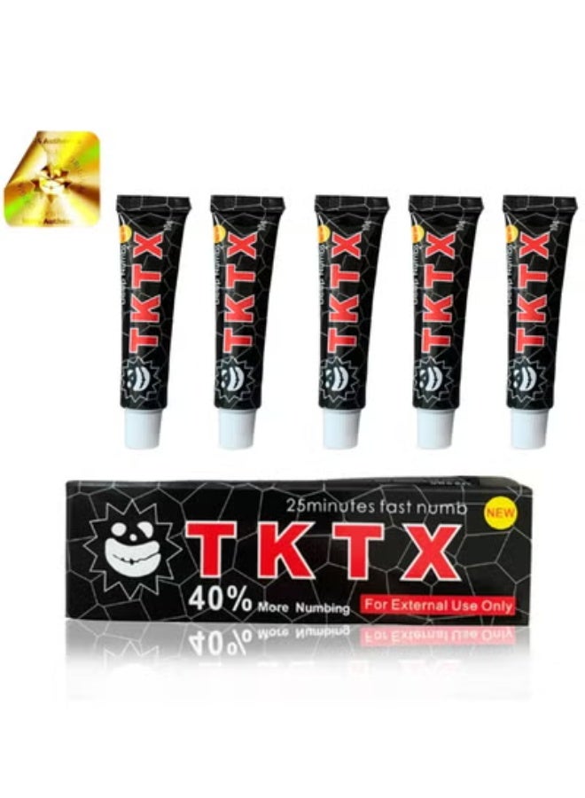 TKTX Black 40% Numbing Cream, Anesthetic Cream - Tattoo Numbing Cream - 5 Pcs