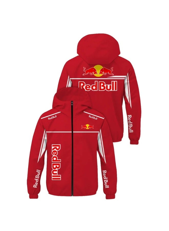 Red Bull Minimalist Long-Sleeve Hoodie Top | Classic Brand Everyday Essential