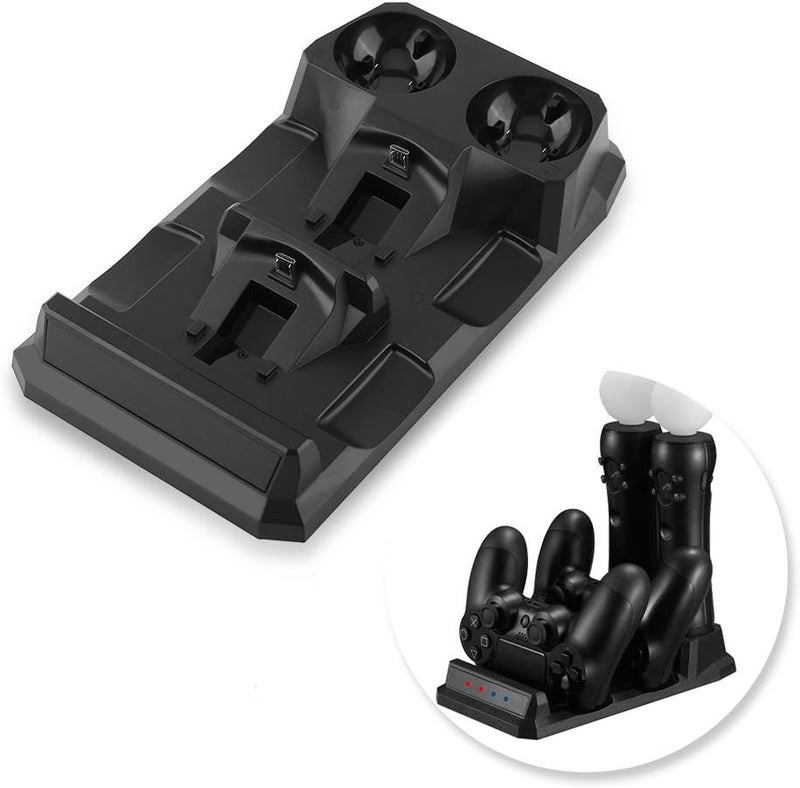 Pilipane 4 in 1 Fast Charging Dock Station Stand Charging Dock Charger for PS MovePS4 Controllers Organize and Power Up Your Gaming Gear - Image 4