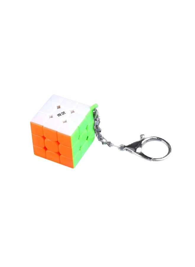 كي يي مكعب QiYi Mini 3x3 ميدالية مفاتيح – لغز صغير محمول بدون ملصقات للأطفال والكبار - Image 1