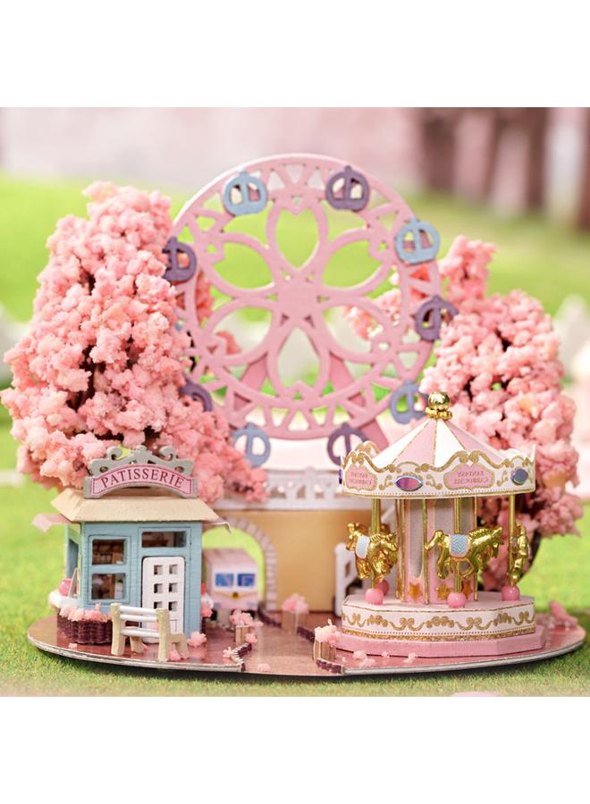 الأزرق جي دبليو مزينة يدويًا زجاجة زجاجية DIY كوخ ماجيك كوخ ماجيك 3D نموذج بناء ثلاثي الأبعاد هدية زخرفة سطح المكتب - Image 5