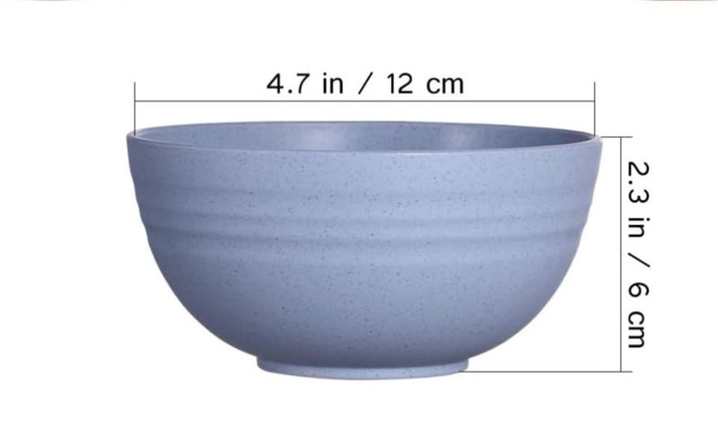 G-KARUNA Unbreakable Cereal Bowls Set of 4 - Reusable Wheat Straw Bowl - Dishwasher Safe - Perfect for Serving, Cereal, Soup, and Rice - BPA Free, Healthy & Eco-Friendly - 500 ML(Multicolor) - Image 2