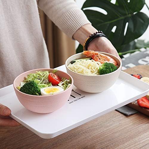 G-KARUNA Unbreakable Cereal Bowls Set of 4 - Reusable Wheat Straw Bowl - Dishwasher Safe - Perfect for Serving, Cereal, Soup, and Rice - BPA Free, Healthy & Eco-Friendly - 500 ML(Multicolor) - Image 5