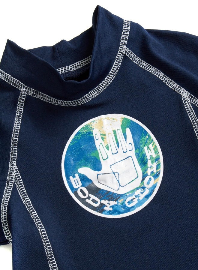 Body Glove Toddler Baby Boys' Rash Guard Set - 4 Piece UPF 50+ Short Sleeve Swim Shirt and Bathing Suit Swimsuit Set for Boys, Size 2T, Dark Navylime Beach - Image 3