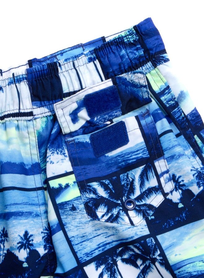 Body Glove Toddler Baby Boys' Rash Guard Set - 4 Piece UPF 50+ Short Sleeve Swim Shirt and Bathing Suit Swimsuit Set for Boys, Size 2T, Dark Navylime Beach - Image 5