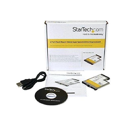 StarTech.com 2 Port Flush Mount ExpressCard 54mm SuperSpeed (5Gbps) USB 3.0 Card Adapter with UASP - Dual Port Laptop ExpressCard USB 3 Controller, TAA (ECUSB3S254F) - Image 2