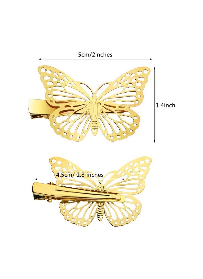 WILLBOND WILLBOND 24 Pieces Butterfly Metal Gold Hair Clips Clamps Cute Metallic Hollow Butterfly Hair Clips Accessories for Girls and Women with Left and Right Styles  - Image 2