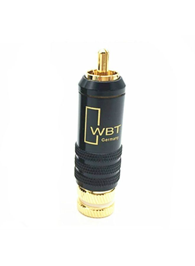 BURAQ 2pcs WBT-0144 RCA Lotus Plug AV Audio and Video Plug(Black)  - Image 1