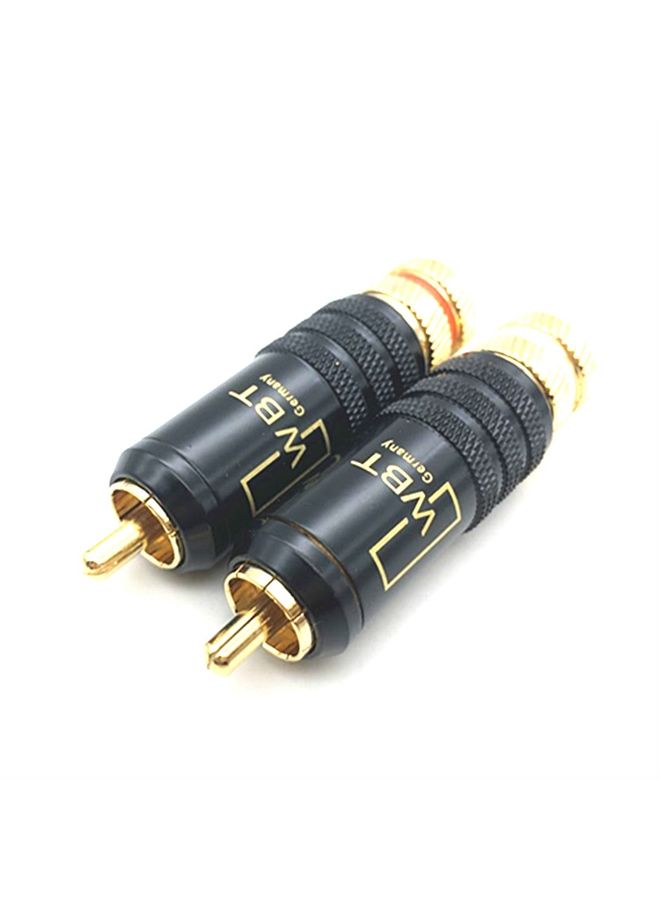 BURAQ 2pcs WBT-0144 RCA Lotus Plug AV Audio and Video Plug(Black)  - Image 2