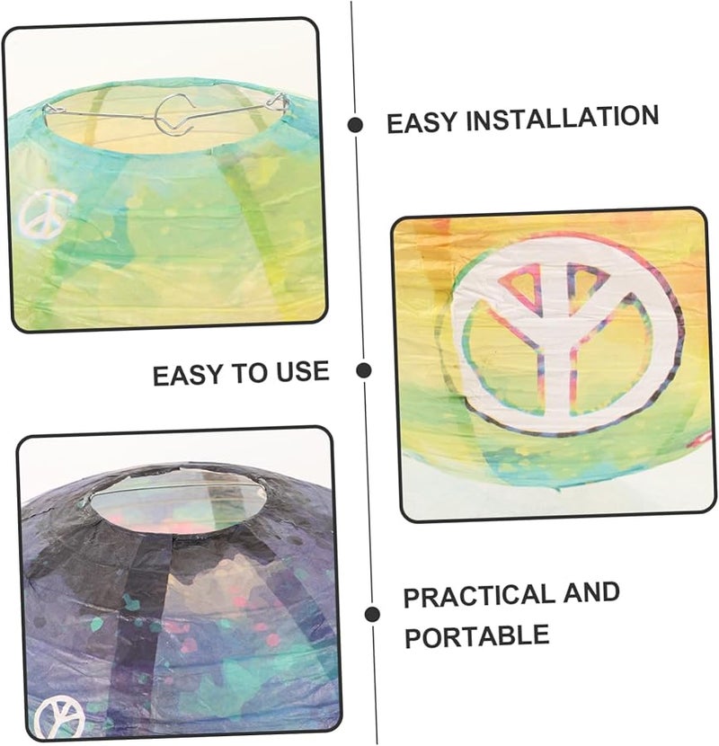 STOBOK 2 حزمة من فوانيس ورقية صبغية ملونة لتزيين حفلات أعياد الميلاد المعلقة - Image 4