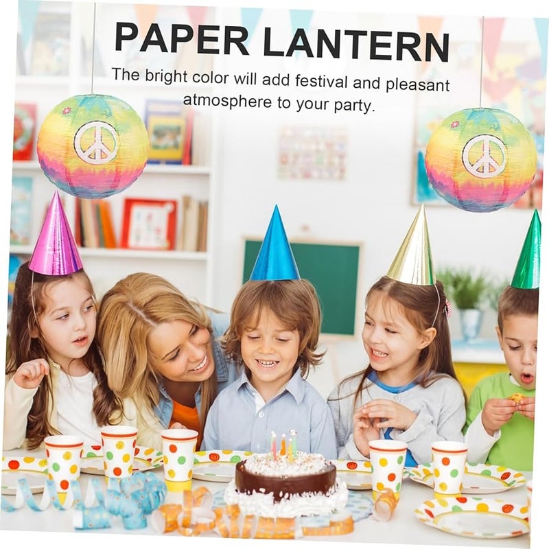 STOBOK 2 حزمة من فوانيس ورقية صبغية ملونة لتزيين حفلات أعياد الميلاد المعلقة - Image 3