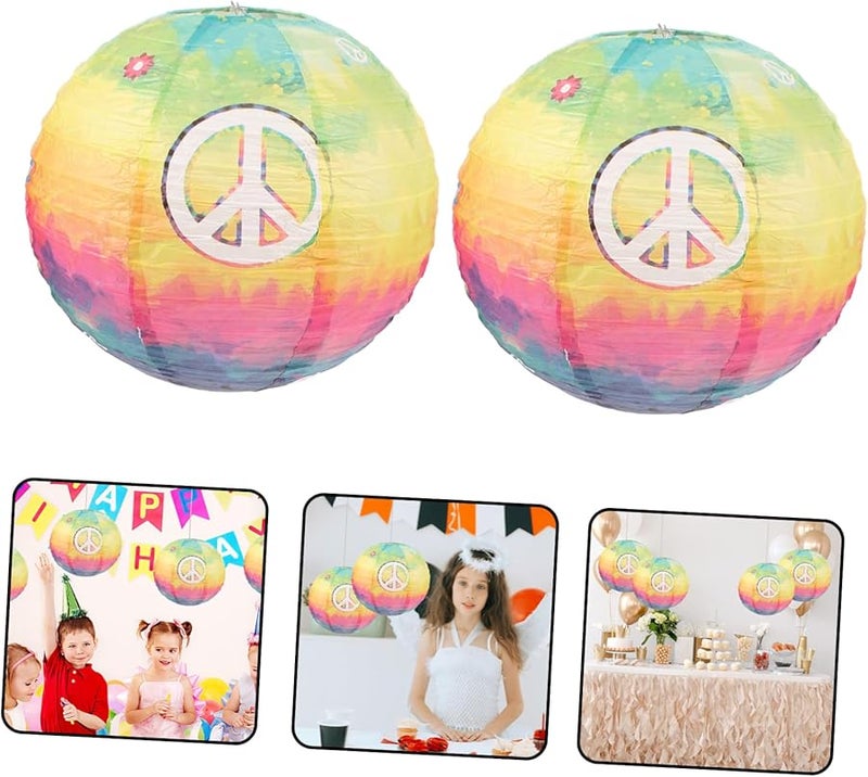 STOBOK 2 حزمة من فوانيس ورقية صبغية ملونة لتزيين حفلات أعياد الميلاد المعلقة - Image 5