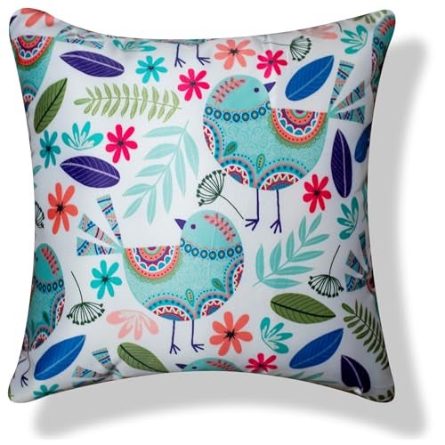 Vendola Satin 250TC Sofa Cushion Pillow Covers, Multicolor, Set of 5 Cushion Covers(Sparrows,16x16 Inches) - Image 3