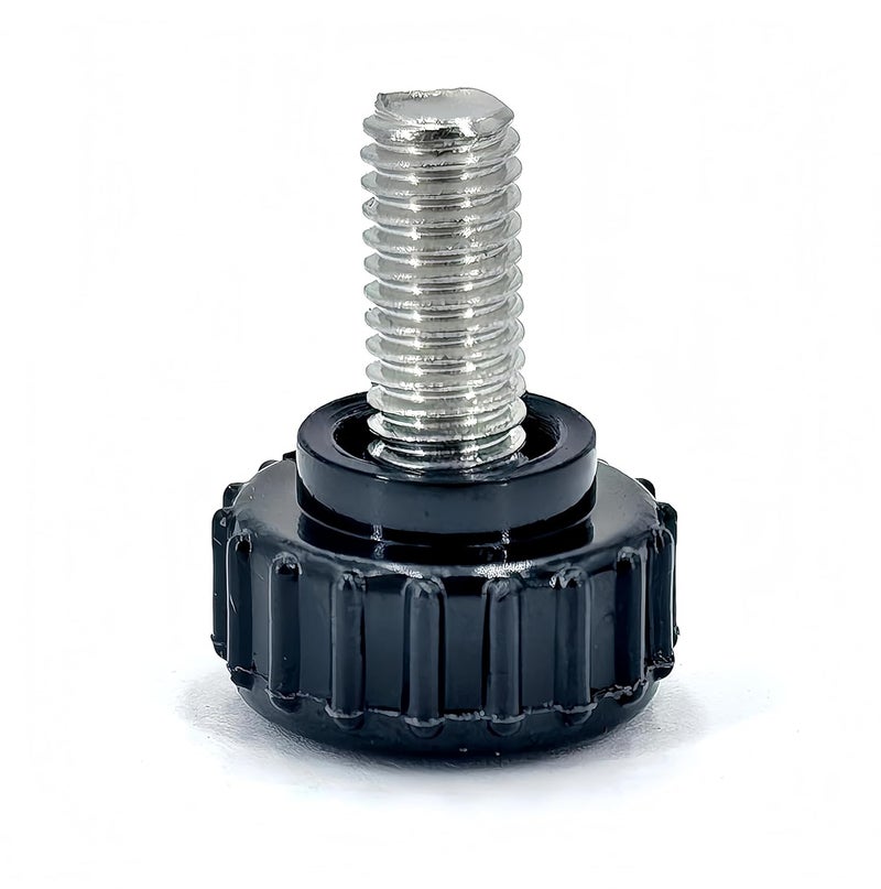 heyday M6x10mm 304 Stainless Steel Threaded Knurled Thumbscrew Screw on Knobs Grips Black Round Clamping Screw, Black(20 Pcs) - Image 3