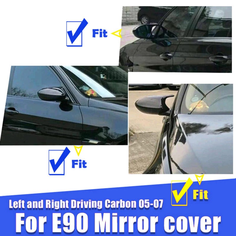 1 Pair Glossy Black M3 Style Side Mirror Cover Caps Replacement For BMW E90 E91 E92 E93 - Image 2