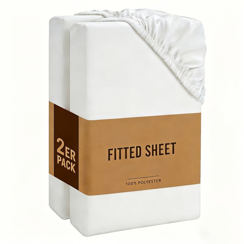2-Pack Fitted Sheet Mattress Covers, Available in Multiple Sizes And Colors. Soft, Breathable And Comfortable, Suitable Summer for All Seasons. Perfect for Home And Hotel Use, Ideal Gift for Men, Women And Parents - Image 5