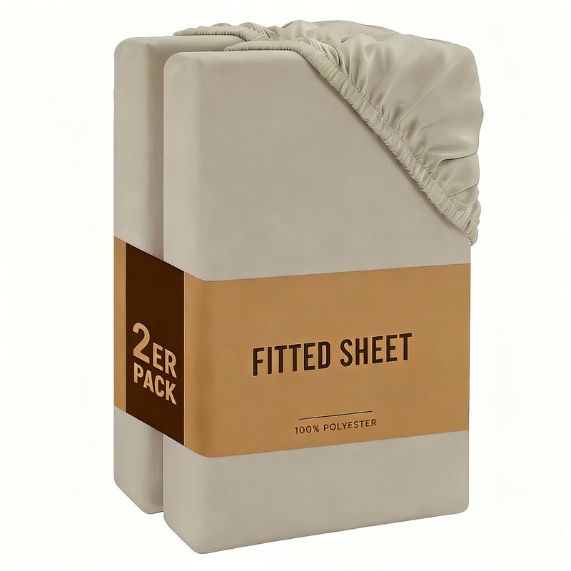 2-Pack Fitted Sheet Mattress Covers, Available in Multiple Sizes And Colors. Soft, Breathable And Comfortable, Suitable Summer for All Seasons. Perfect for Home And Hotel Use, Ideal Gift for Men, Women And Parents - Image 1