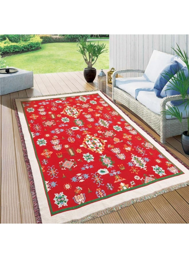 السنيدي فرشة للتنزة والرحلات فرشة جلوس ارضية للرحلات والتخيم والبر احمر مقاس L160*W220 سم - Image 2