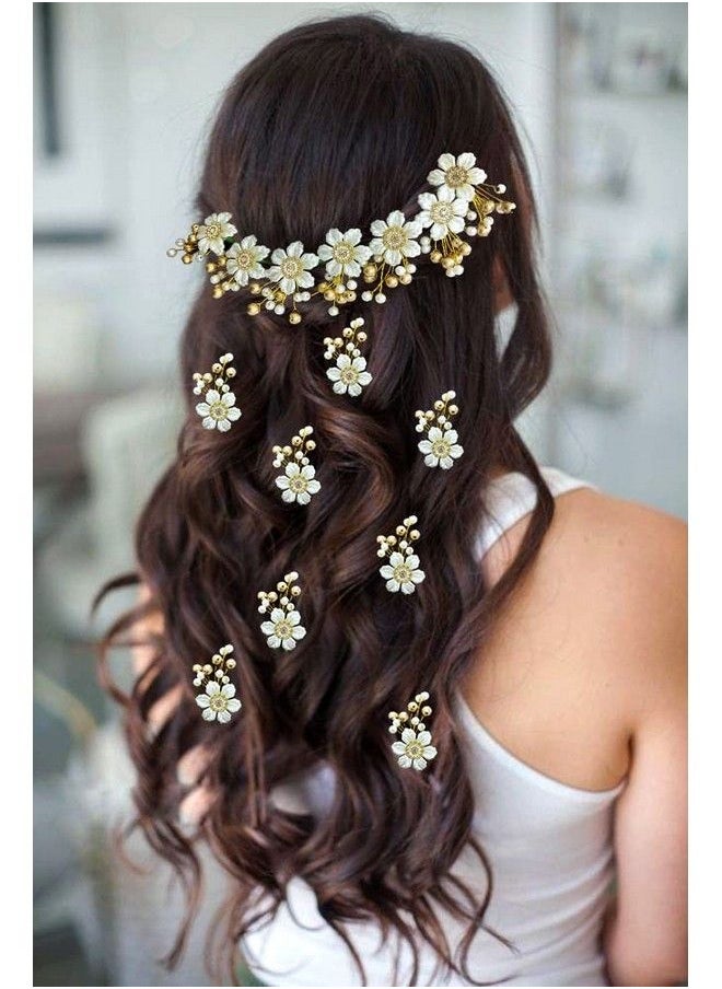 Hair Flare Attractive Artificial Golden And Pearl Juda Pins Combo For Women (23552356) Silver & Gold Pack Of 1  - Image 2