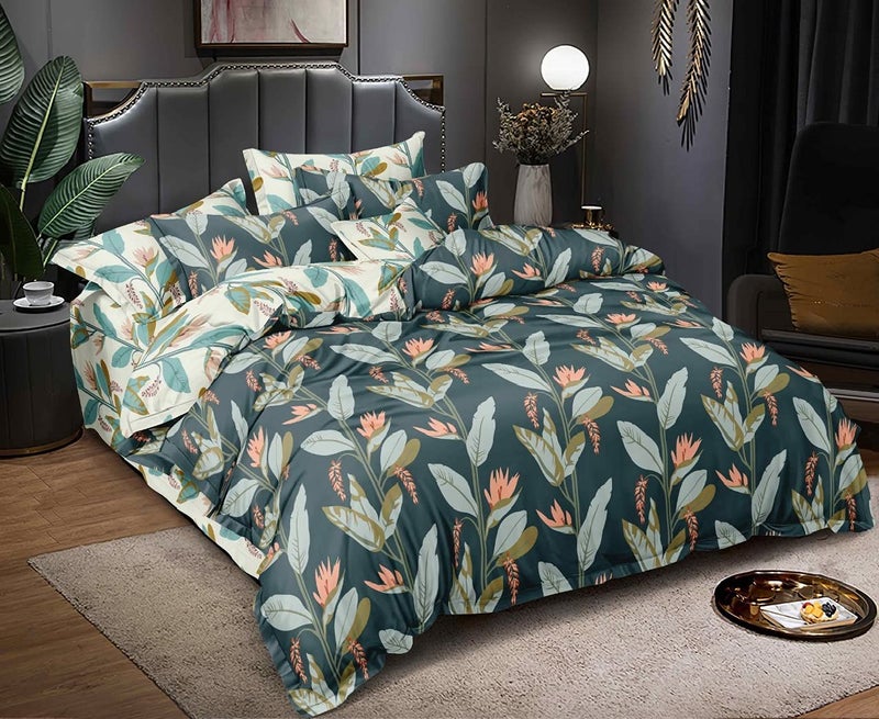 Laying Style غطاء لحاف مزدوج مطبوع من قطن الجليد الناعم بتقنية Laying Style™ مقاس 90" × 100" بوصة متعدد الألوان - Image 1