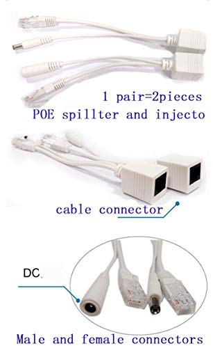 LipiWorld Power Over Ethernet Poe Injector Splitter Adapter Poe Cables for Internet Protocol Camera, White - Image 3