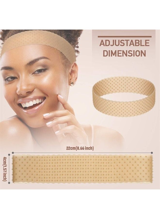 WILLBOND 2 Pieces Adjustable Silicone Wig Headband Fix Non Slip Wig Bands Seamless Wig Grip Band Strong Holder for Men Women Sports Yoga (Light Brown)  - Image 3