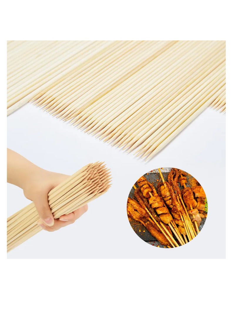 Natural Bamboo Skewers， Wooden Skewers,Skewer Sticks,kebab Sticks,Short Skewers,Wooden Kebab Skewers -Skewers for Fruit Kabobs,Appetizer, Chocolate Fountain, Cocktail More Food,(12-Inch(100pcs))  - Image 1