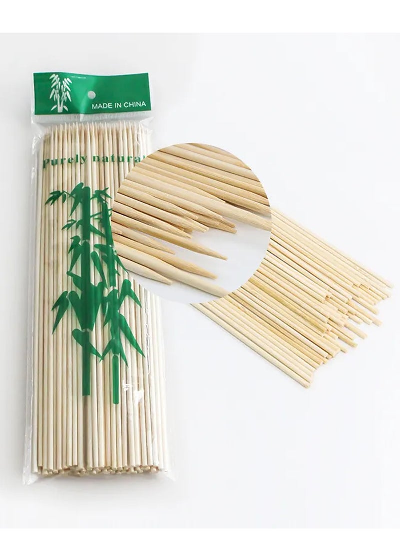 Natural Bamboo Skewers， Wooden Skewers,Skewer Sticks,kebab Sticks,Short Skewers,Wooden Kebab Skewers -Skewers for Fruit Kabobs,Appetizer, Chocolate Fountain, Cocktail More Food,(12-Inch(100pcs))  - Image 4