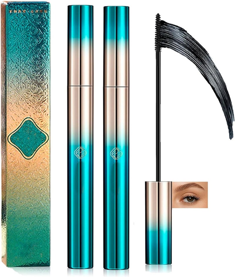 2 Pack Waterproof Ultra Fine Mascara for Older Women 25mm Precise Brush SmudgeProof LongLasting Formula Natural Look for Short or Thin Lashes Daily Eye Makeup for Mature Skin Black