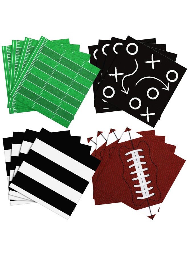 Fullhawl 100 Pcs Football Napkins Set 4 Designs Disposable Football Birthday Paper Napkins Football Party Napkins Football Party Decorations for Football Sport Events Frenzy Game Time Tailgate Party - Image 1
