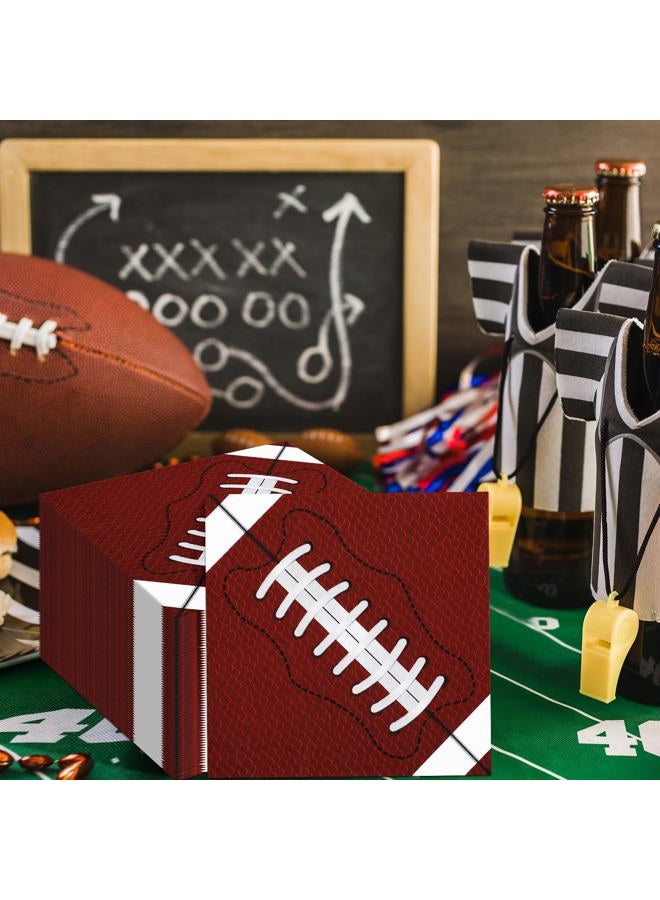 Fullhawl 100 Pcs Football Napkins Set 4 Designs Disposable Football Birthday Paper Napkins Football Party Napkins Football Party Decorations for Football Sport Events Frenzy Game Time Tailgate Party - Image 5