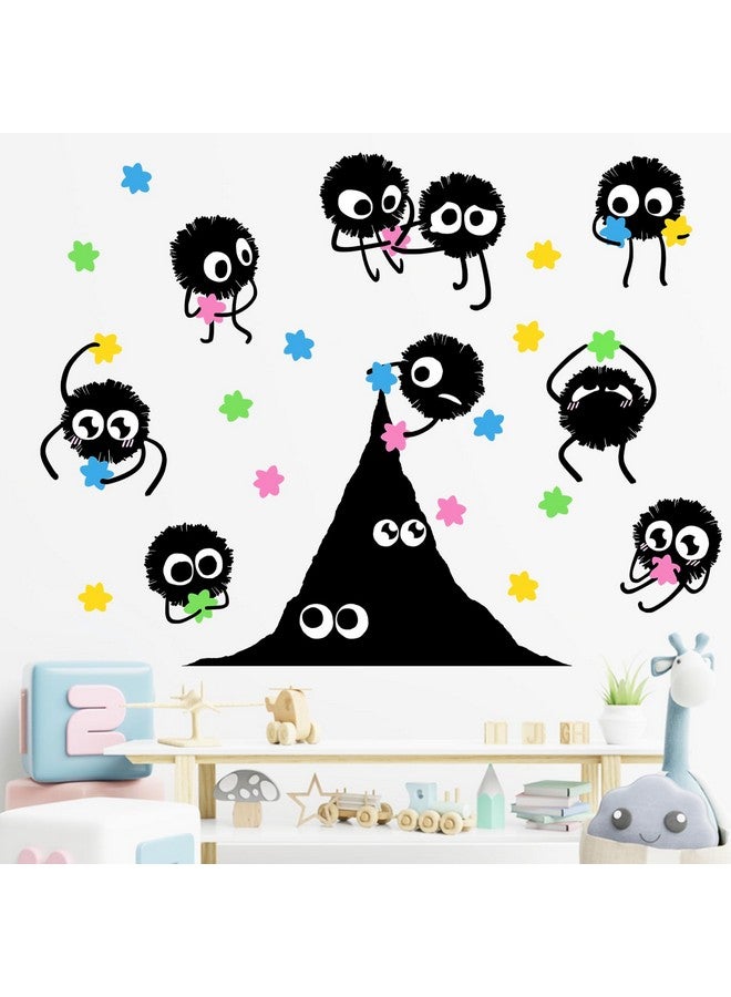 Mfault Soot Sprites Wall Decals Stickers, Colorful Hexagram Candies Dust Nursery Classroom Decorations Bedroom Playroom Art, Neutral Toddlers Boys Girls Kids Room Decor - Image 3