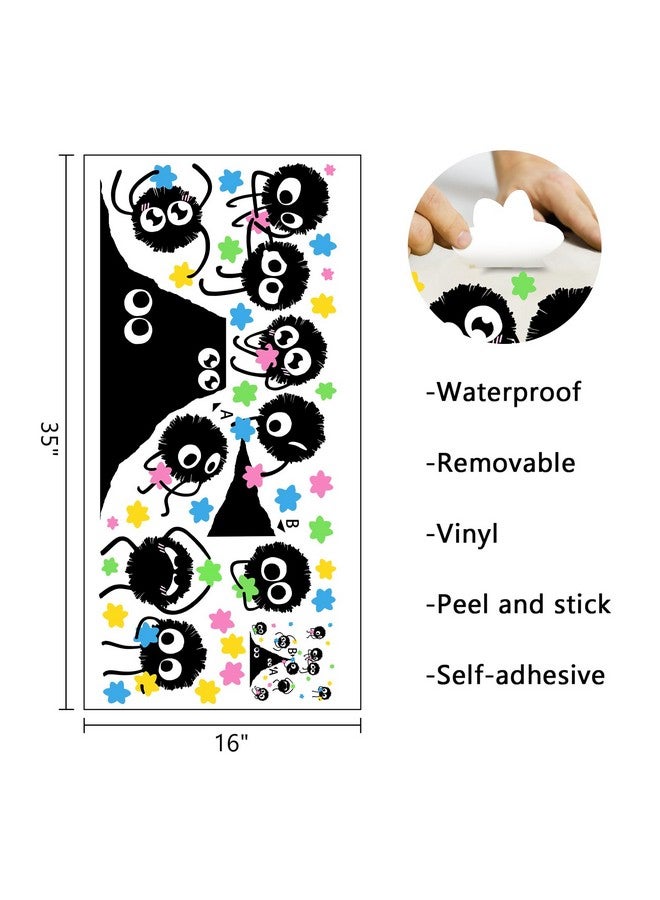 Mfault Soot Sprites Wall Decals Stickers, Colorful Hexagram Candies Dust Nursery Classroom Decorations Bedroom Playroom Art, Neutral Toddlers Boys Girls Kids Room Decor - Image 2