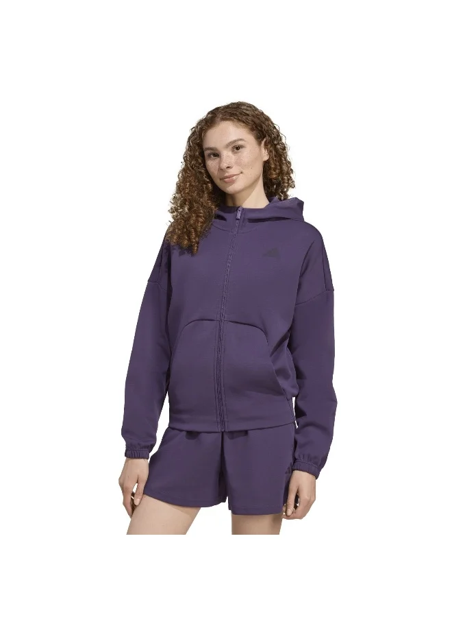adidas Adidas W Fi Sl Fz Hd Purple Hooded Track Top Track Tops For Women