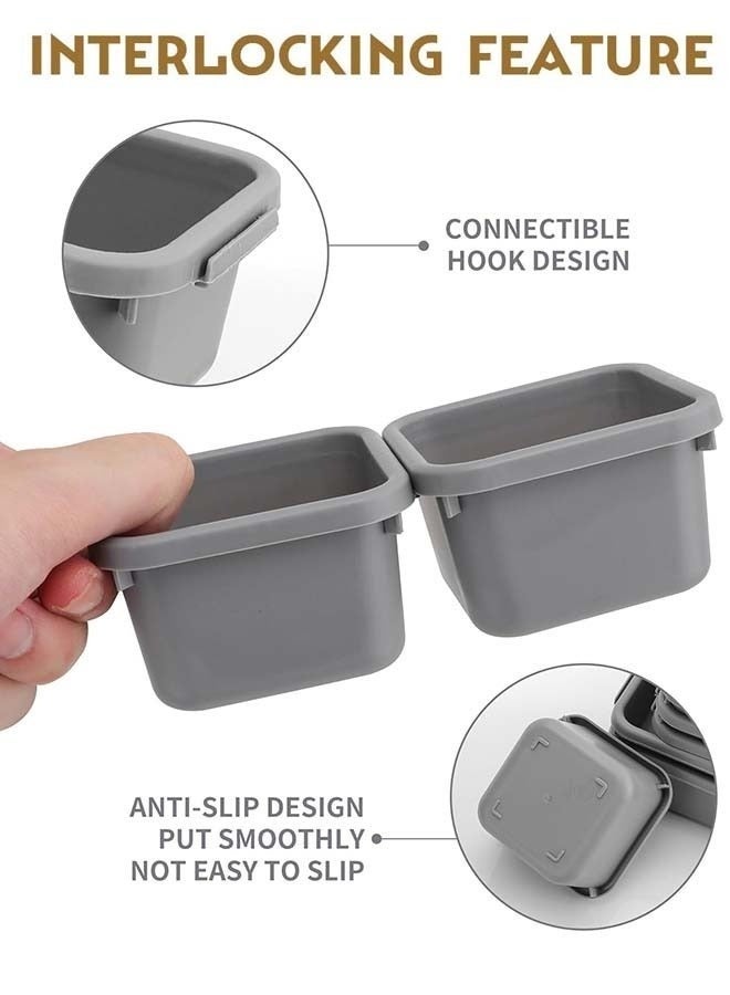 Generic 8 Pcs Desk Drawer Organizers Trays Set Black Plastic Storage Bins Bathroom Drawer Tray Dividers Vanity Trays Organizer for Bedroom Dresser Makeup Kitchen Utensil Office - Image 3