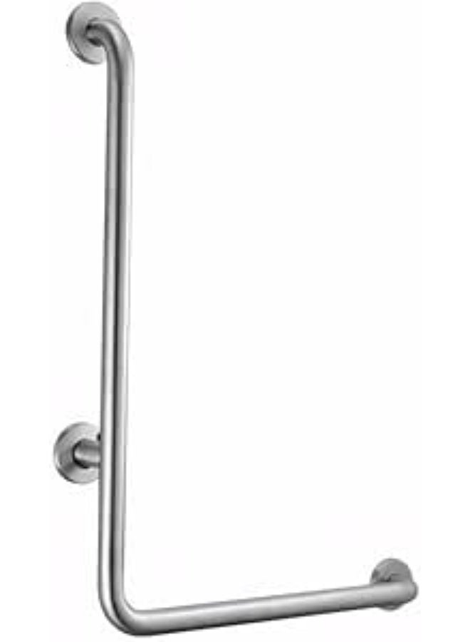 Stainless Steel L Shaped Bathroom Safety Grab Bar Vertical Angle Support Handrail - Image 1