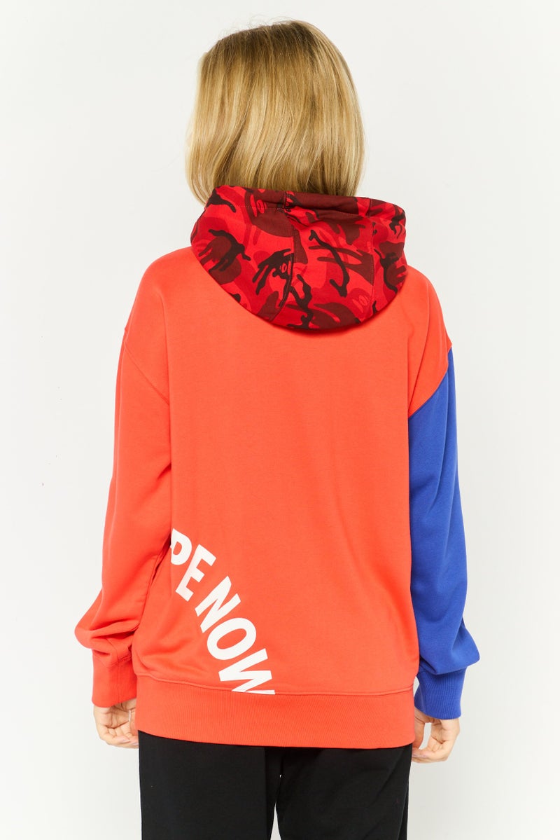 Aape By A Bathing Ape Women Hood Neck Graphic Print Hoodie, Red - Image 4