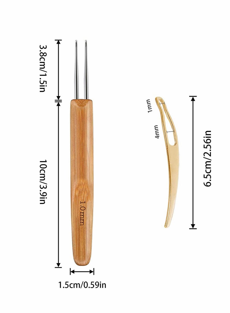 Y&D Dreadlock Crochet Hook Tool Set - 3 Pcs Hair Extensions Weaving Needles and 2 Pieces Locking Dreadlocks Needle Interlocking Tools for Braid Craft (1.0mm) - Image 5