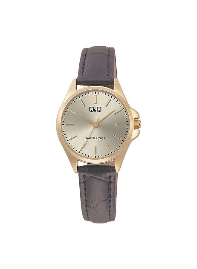 Q&Q Leather Analog Watch C37A-009PY