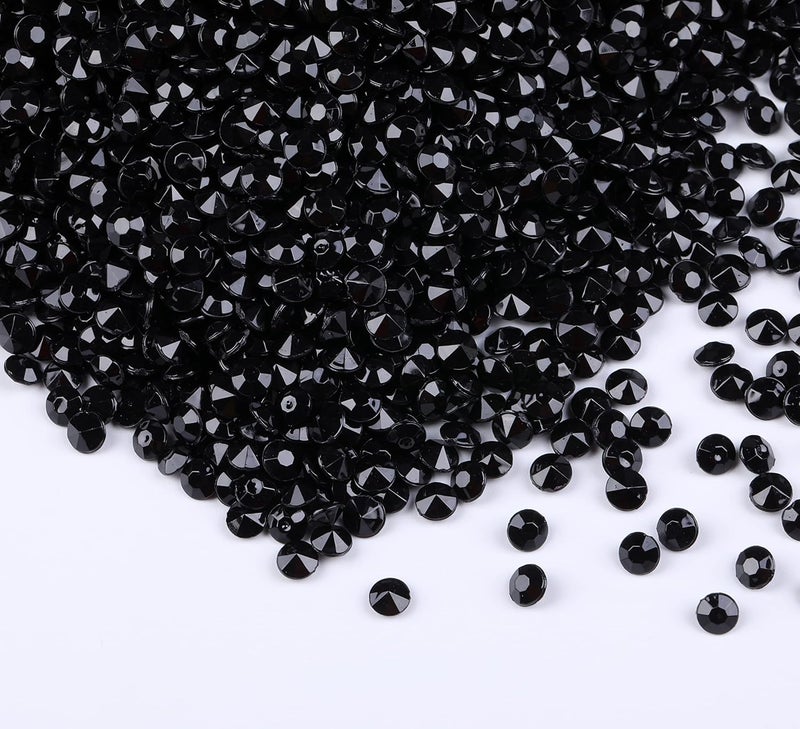 Gintoaria 10000 قطعة/عبوة ألماس أكريليك وكرستالات كونفيتي لتزيين طاولات الزفاف وحشو المزهرية 4.5 ملم حجر الراين للزفاف، حفل الاستحمام للعروس، زخارف حبات المزهرية (أسود) - Image 1