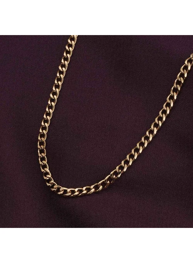بالموناس PALMONAS 18k Gold Tone Plated Cuban Chain | 3 MM
 for Men